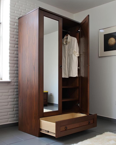image of Dresser with two doors and mirrors