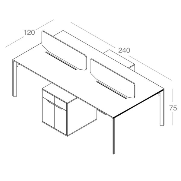 تصویر میز کارگروهی ۴ نفره Petra مدل WF4