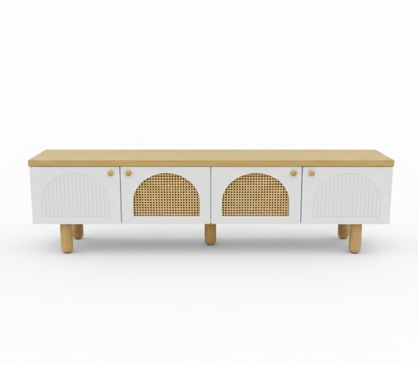 تصویر میز تلویزیون مینیمال حصیری