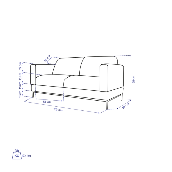 image of Chilan double sofa