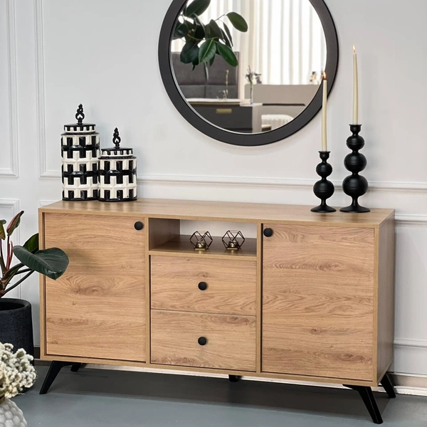 image of Mocca Wooden Console and Mirror