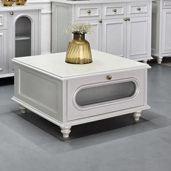 تصویر میز جلومبلی نئوکلاسیک و عسلی سه تکه فلورنس