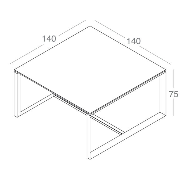 تصویر میز کنفرانس ۲ نفره Nova مدل C۱۴۰