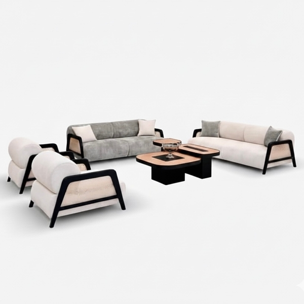 تصویر سرویس مبلمان مدل حصیری