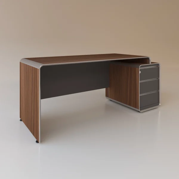 تصویر میز کارمندی ارگوت (سه کشو ثابت)