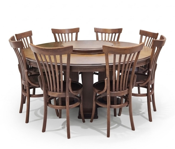 image of Round Polish Dining Set for 8