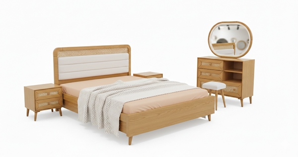 تصویر سرویس خواب دو نفره مدل حصیری