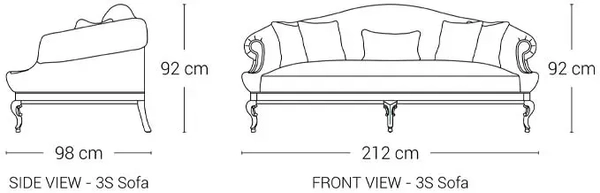 image of Chippendale Triple Sofa