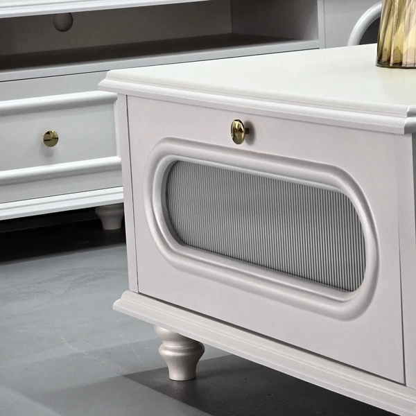 تصویر میز جلومبلی نئوکلاسیک و عسلی سه تکه فلورنس