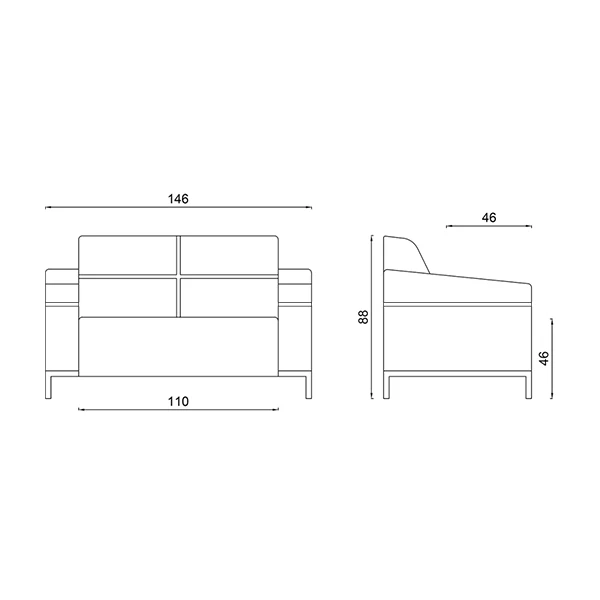 image of Diplomat double sofa M412