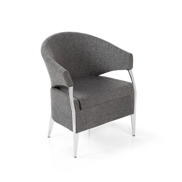 تصویر مبل تک نفره الکا پایه کروم