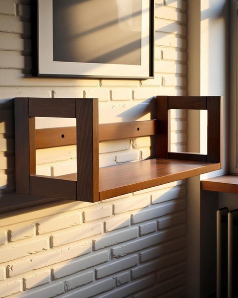 image of Simple Walnut Wall Mounted shelf