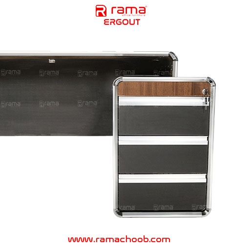 تصویر میز کارمندی ارگوت (سه کشو ثابت)