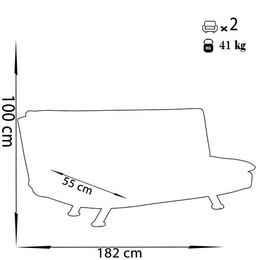 image of Chashma Noor Double Sofa Bed Model MA-508.2-PUR