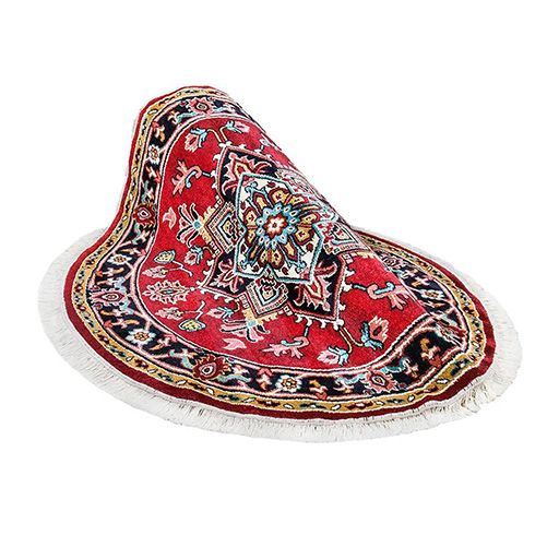 image of Red Heris Round Rug