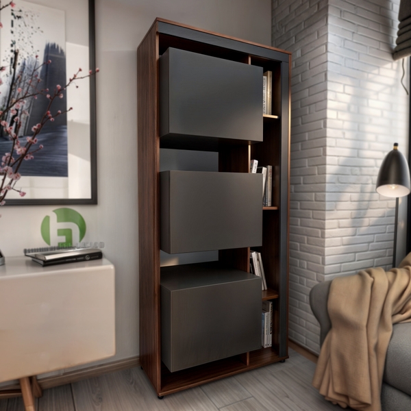 تصویر دیگری از کتابخانه چوبی مدرن مدل L2000