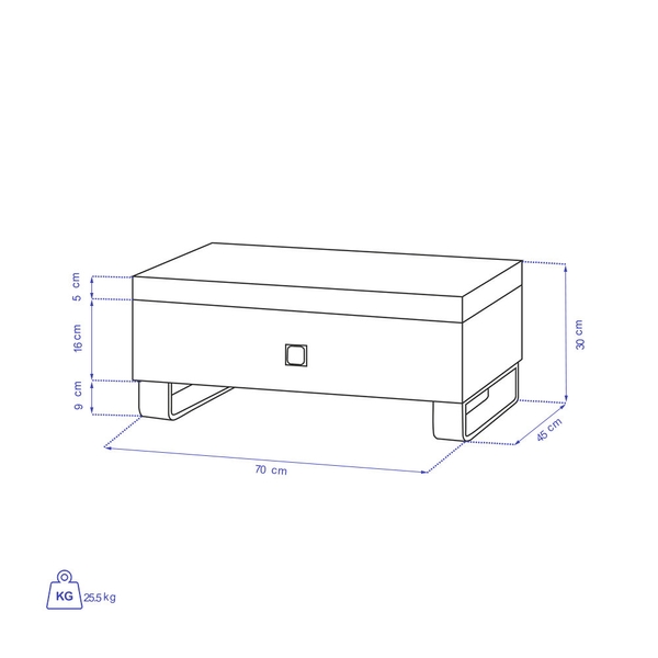 image of Chilan bed side drawer