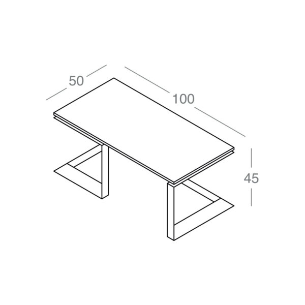 تصویر میز جلو مبلی دو پایه فلزی Golden Nova مدل T2