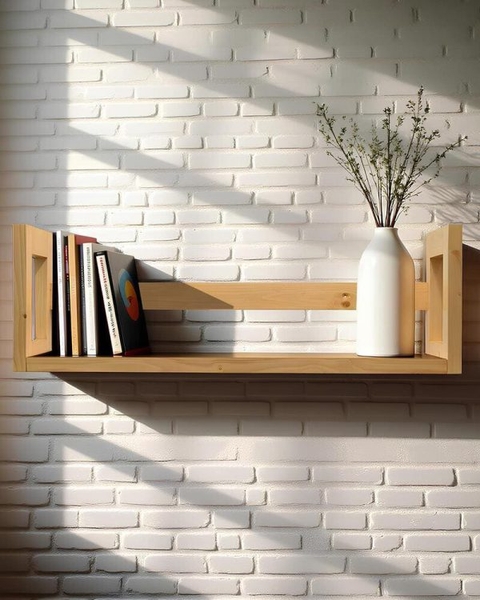 another image of Simple Wall Mounted natural shelf