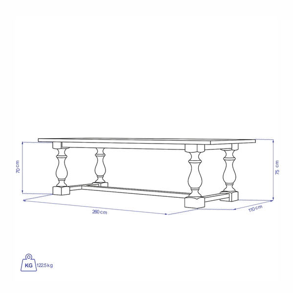 image of Elena dining table for 8